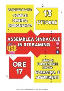 USB Scuola 13 ottobre assemblea sindacale 